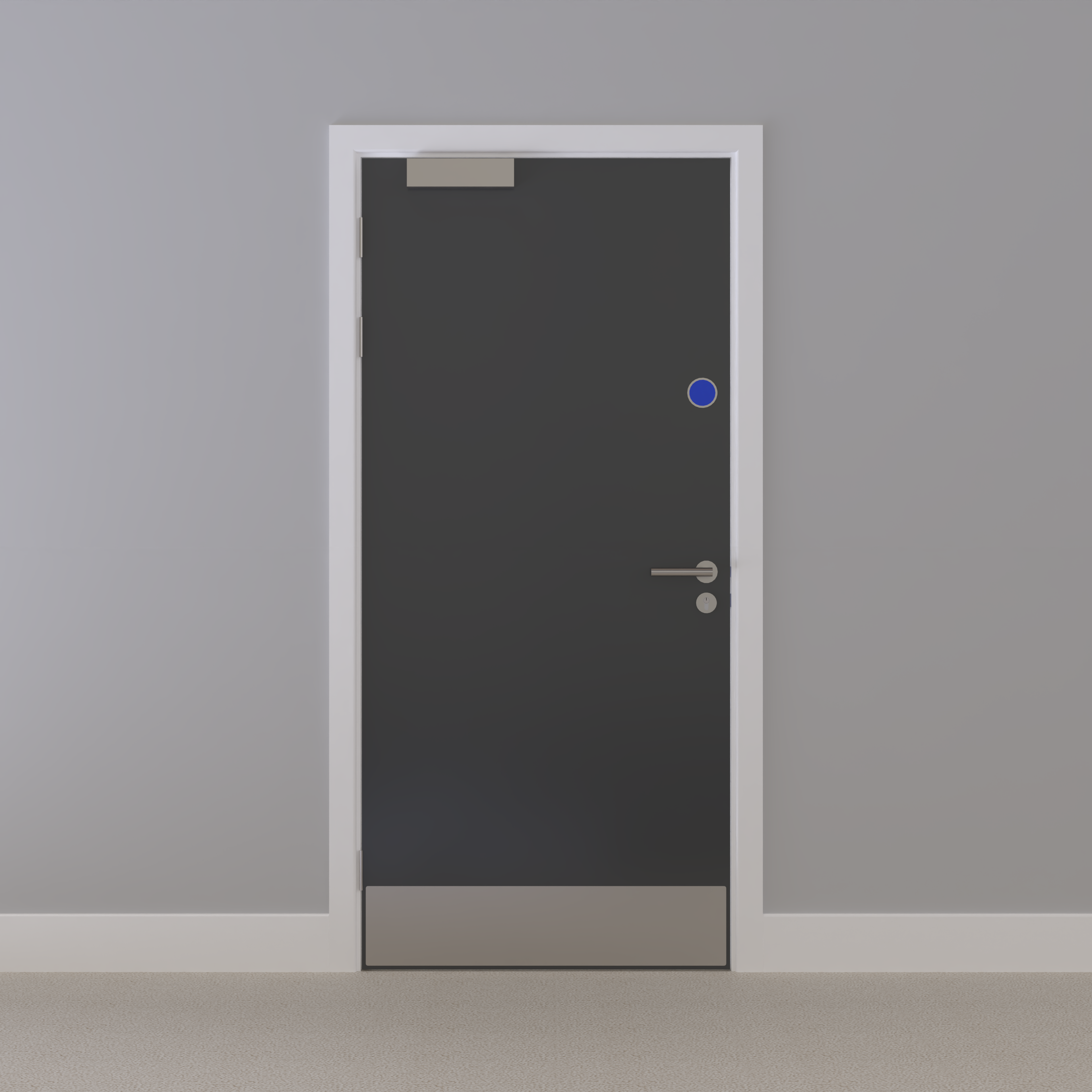 Grey 032 [Satin] Flush FD30s Doorset (Latched)