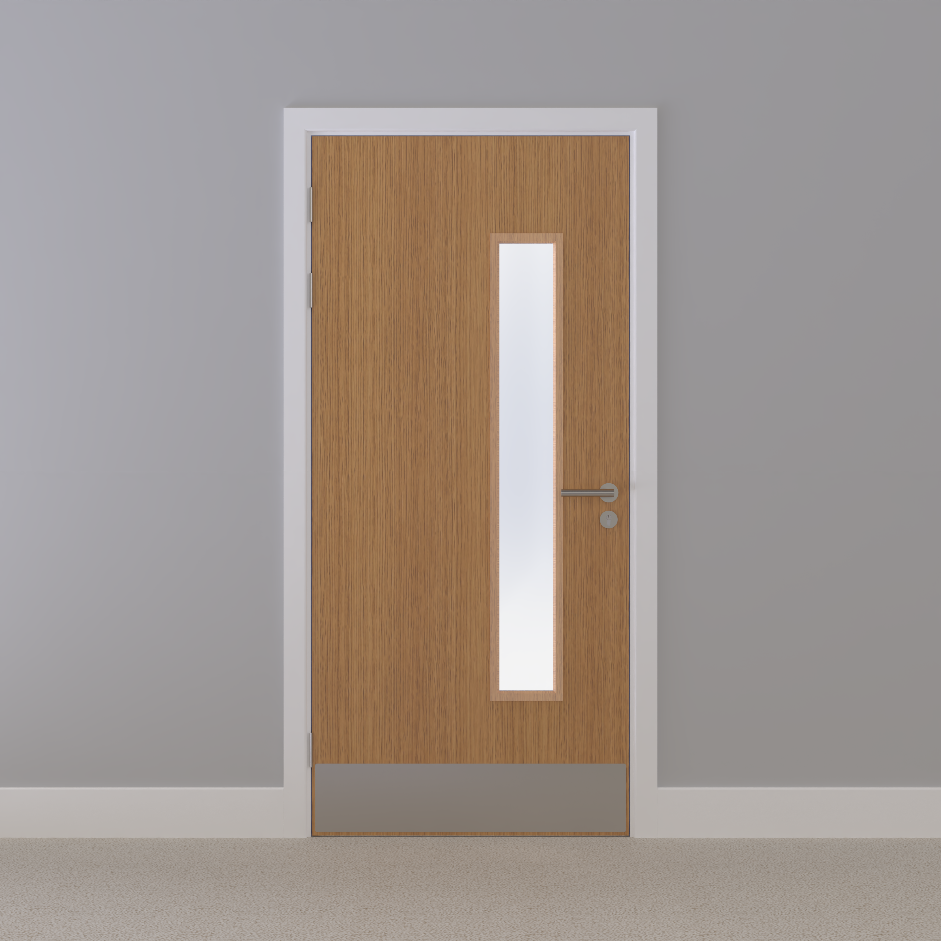 Oak, European [Crown] Glazed NFR Doorset (Latched)