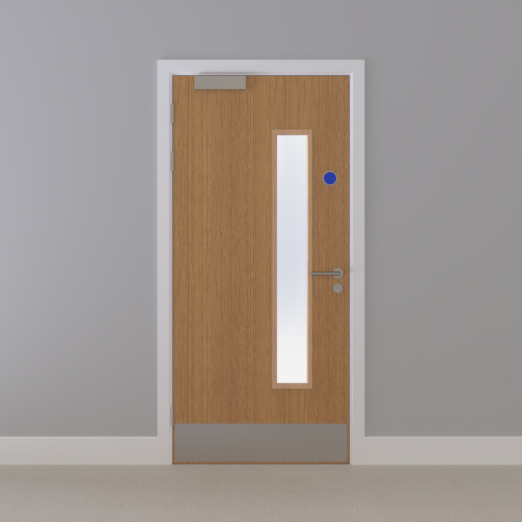 Oak, European [Crown] Glazed FD30s Doorset (Latched)