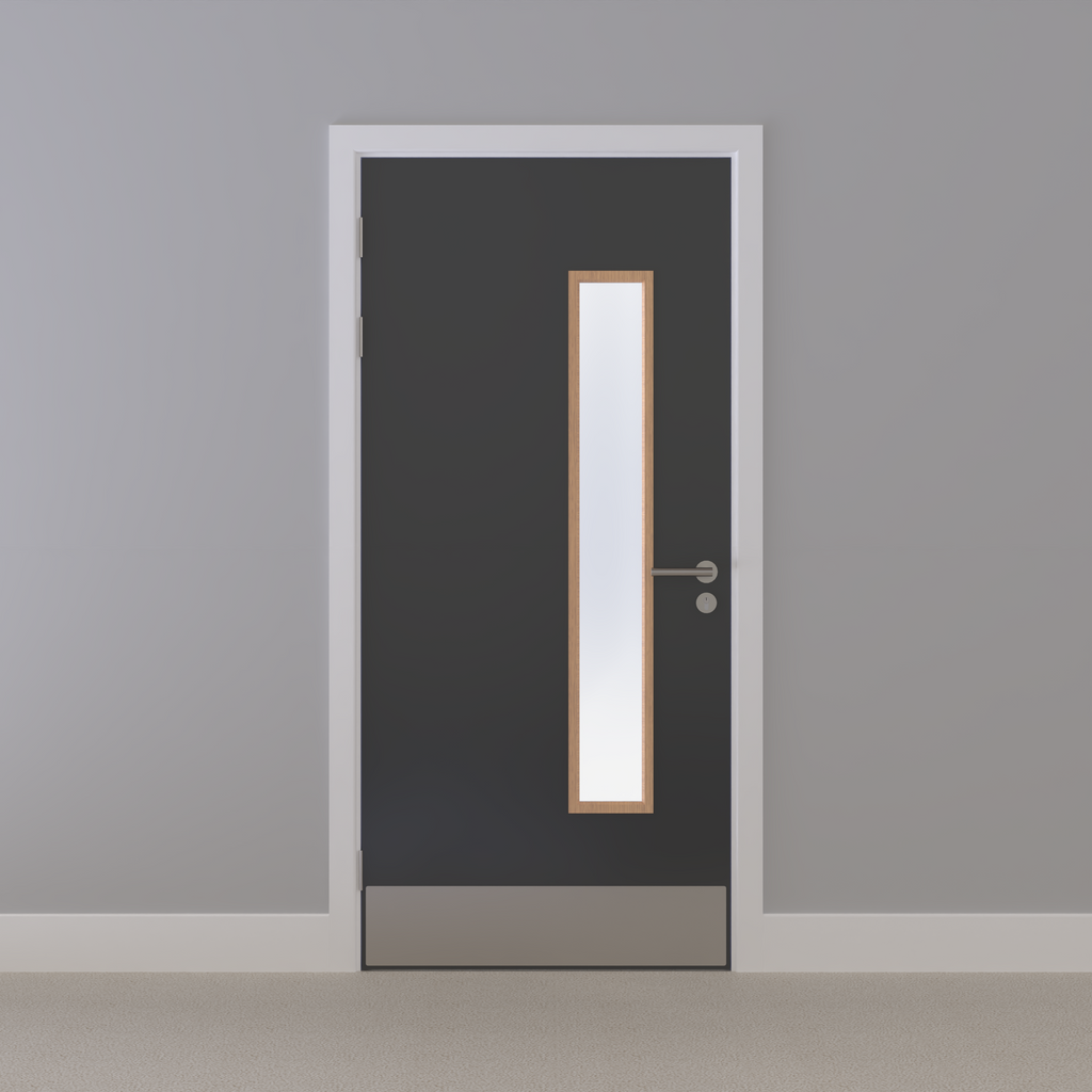 Grey 032 [Satin] Glazed NFR Doorset (Latched)