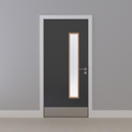 Grey 032 [Satin] Glazed NFR Doorset (Latched)