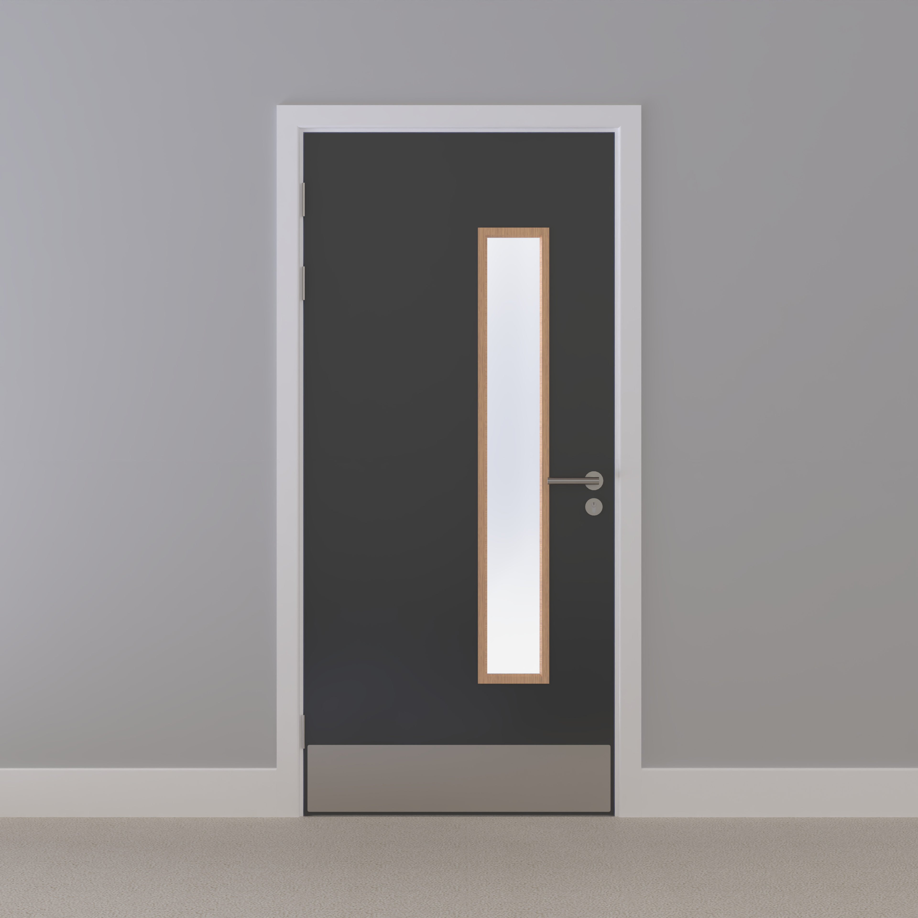 Grey 032 [Satin] Glazed NFR Doorset (Latched)