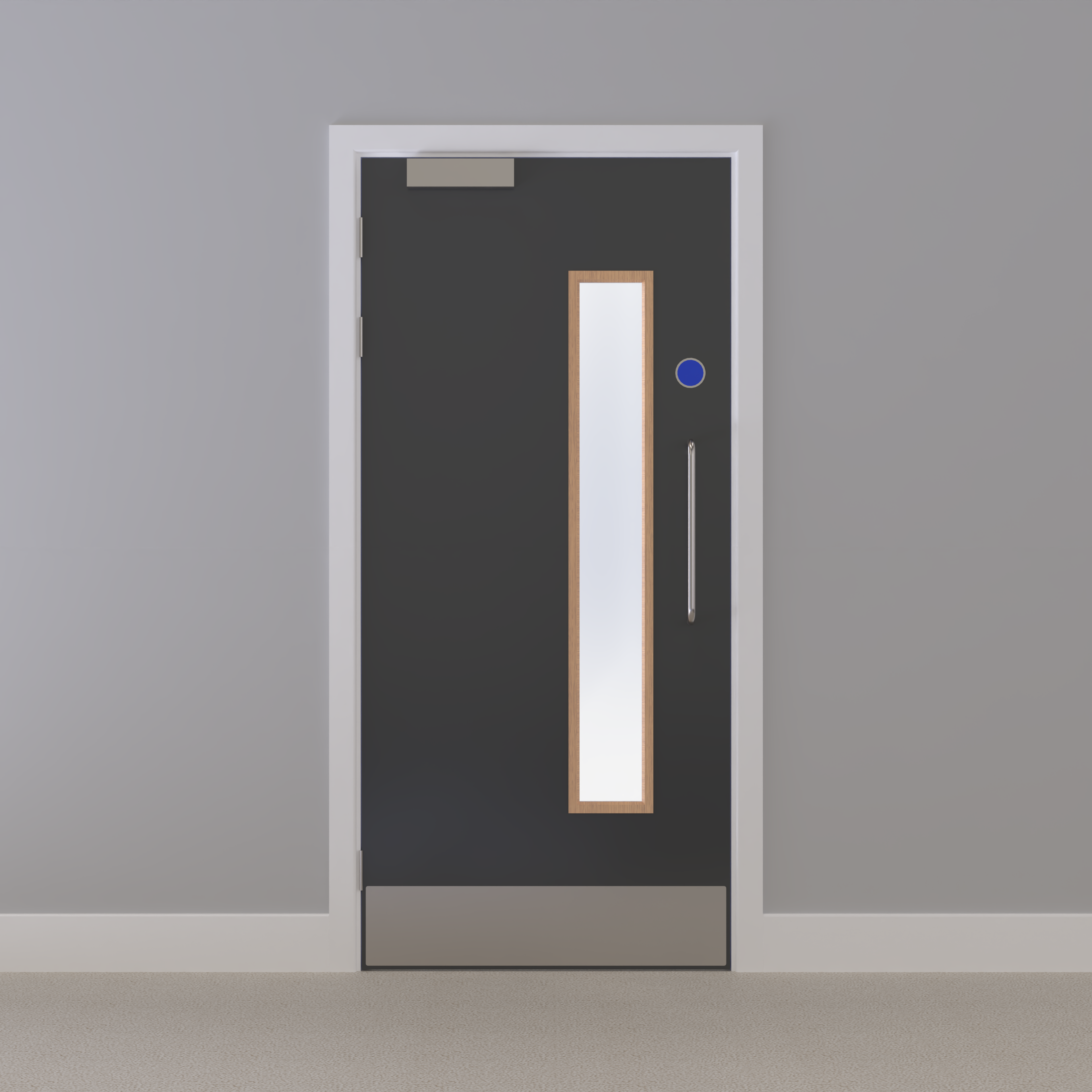 Grey 032 [Satin] Glazed FD60s Doorset (Unlatched)