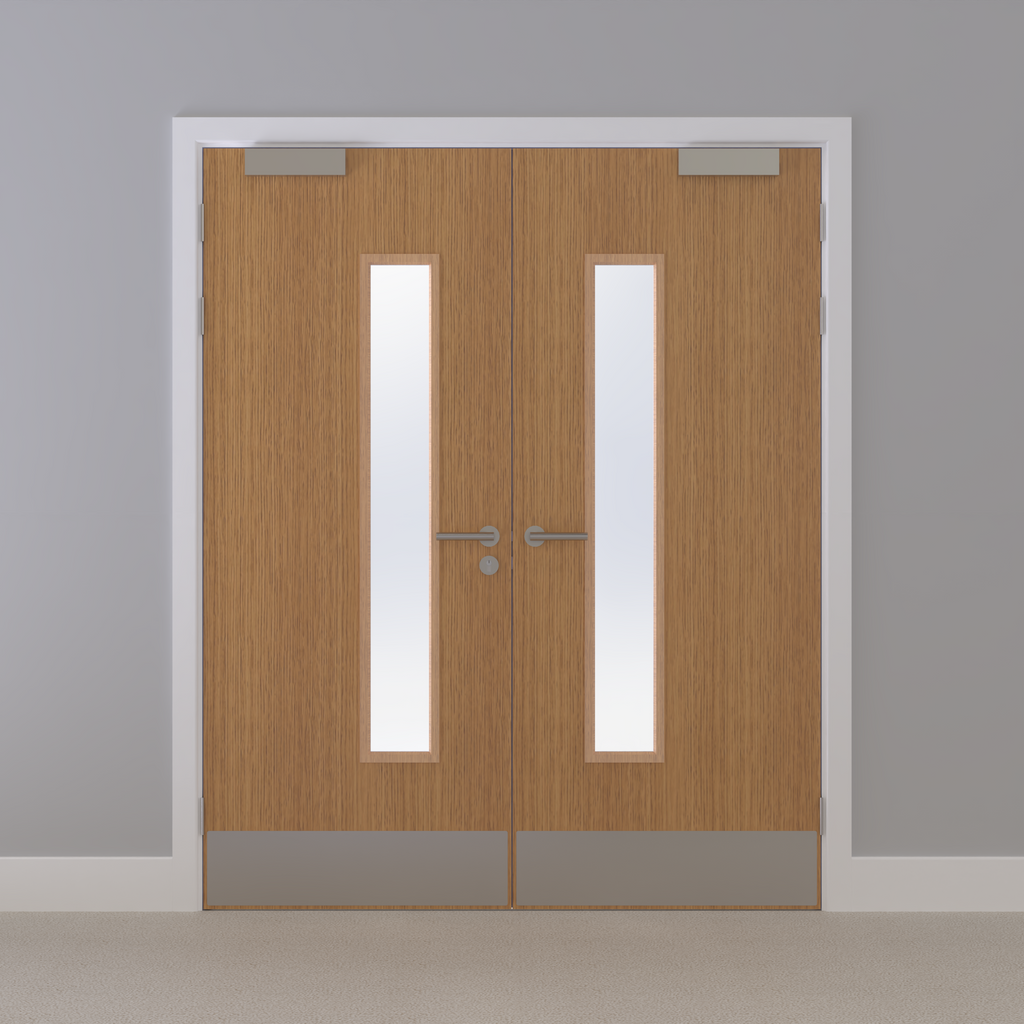 Oak, European [Crown] Glazed NFR Doorset (Latched)