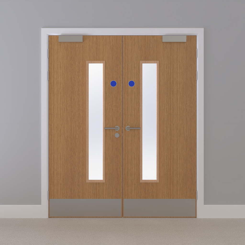 Oak, European [Crown] Glazed FD30s Doorset (Latched)