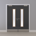 Grey 032 [Satin] Glazed NFR Doorset (Latched)