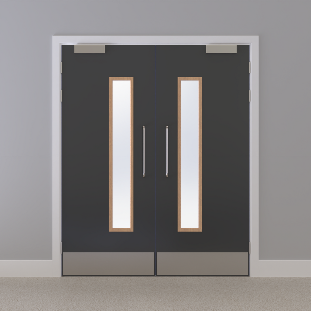 Grey 032 [Satin] Glazed NFR Doorset (Unlatched)