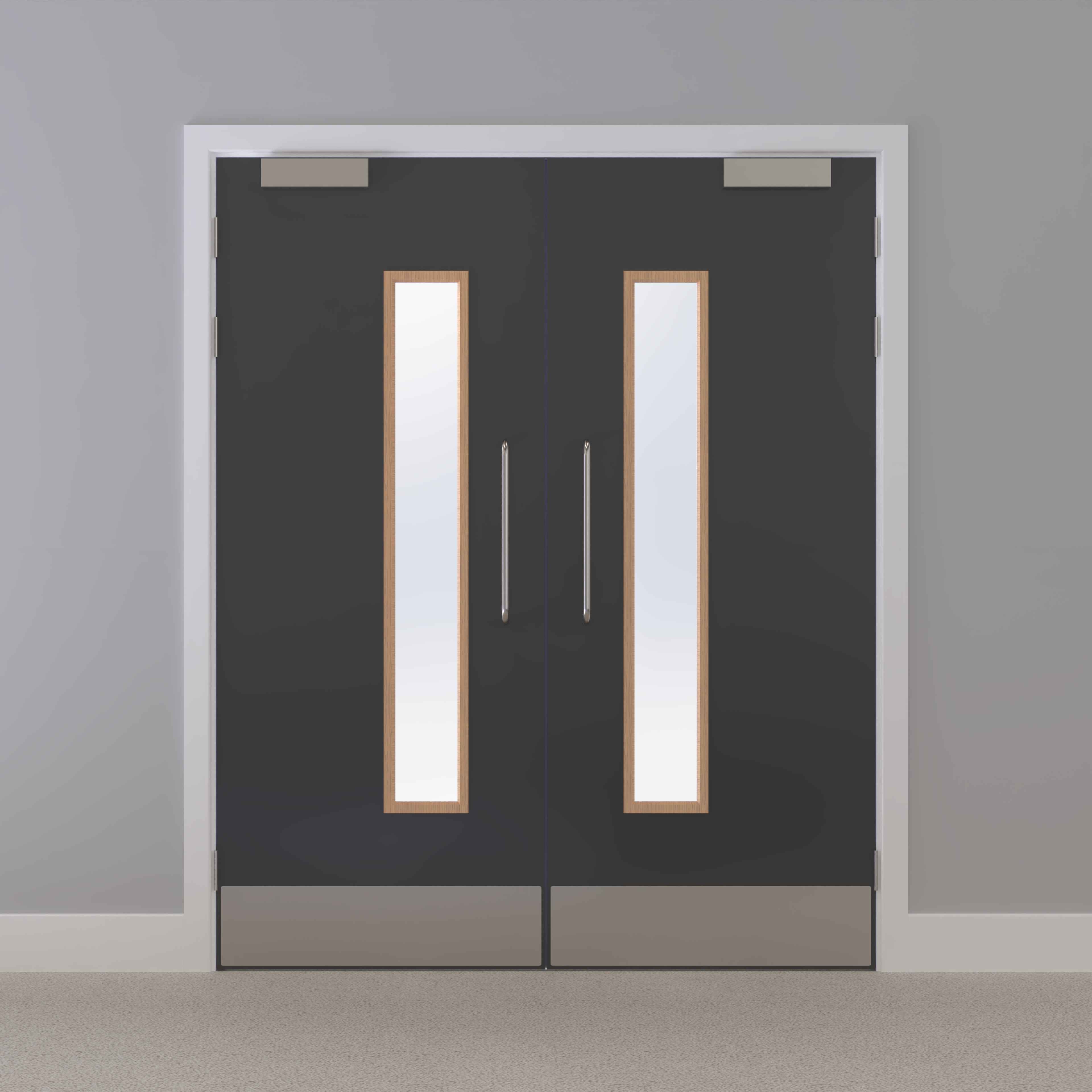 Grey 032 [Satin] Glazed NFR Doorset (Unlatched)