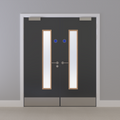 Grey 032 [Satin] Glazed FD60s Doorset (Latched)