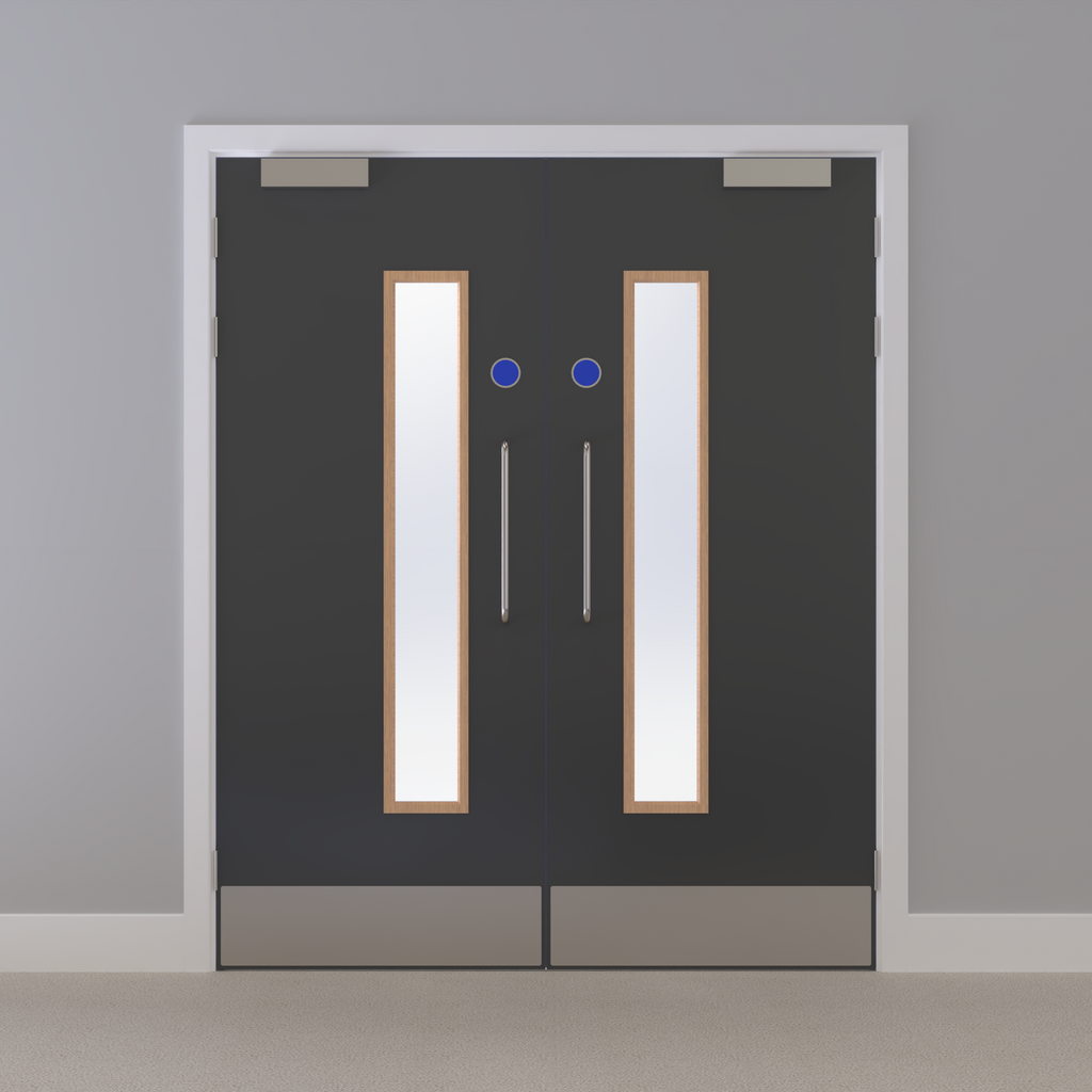 Grey 032 [Satin] Glazed FD60s Doorset (Unlatched)