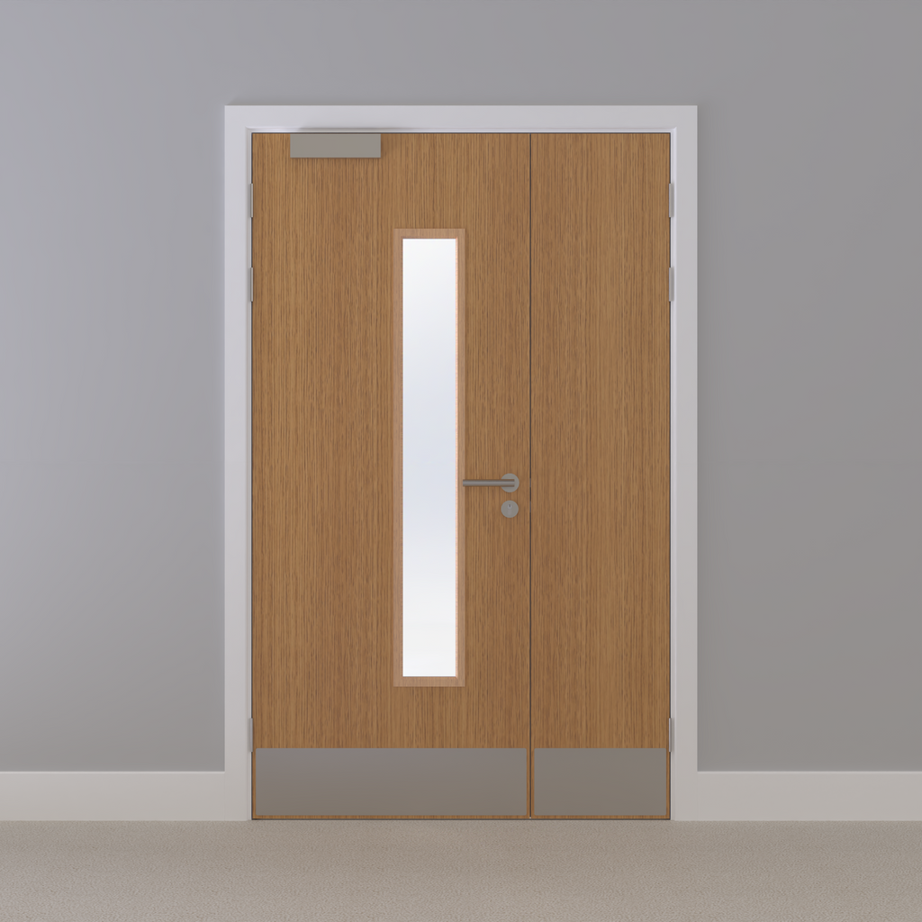 Oak, European [Crown] Glazed NFR Doorset (Latched)