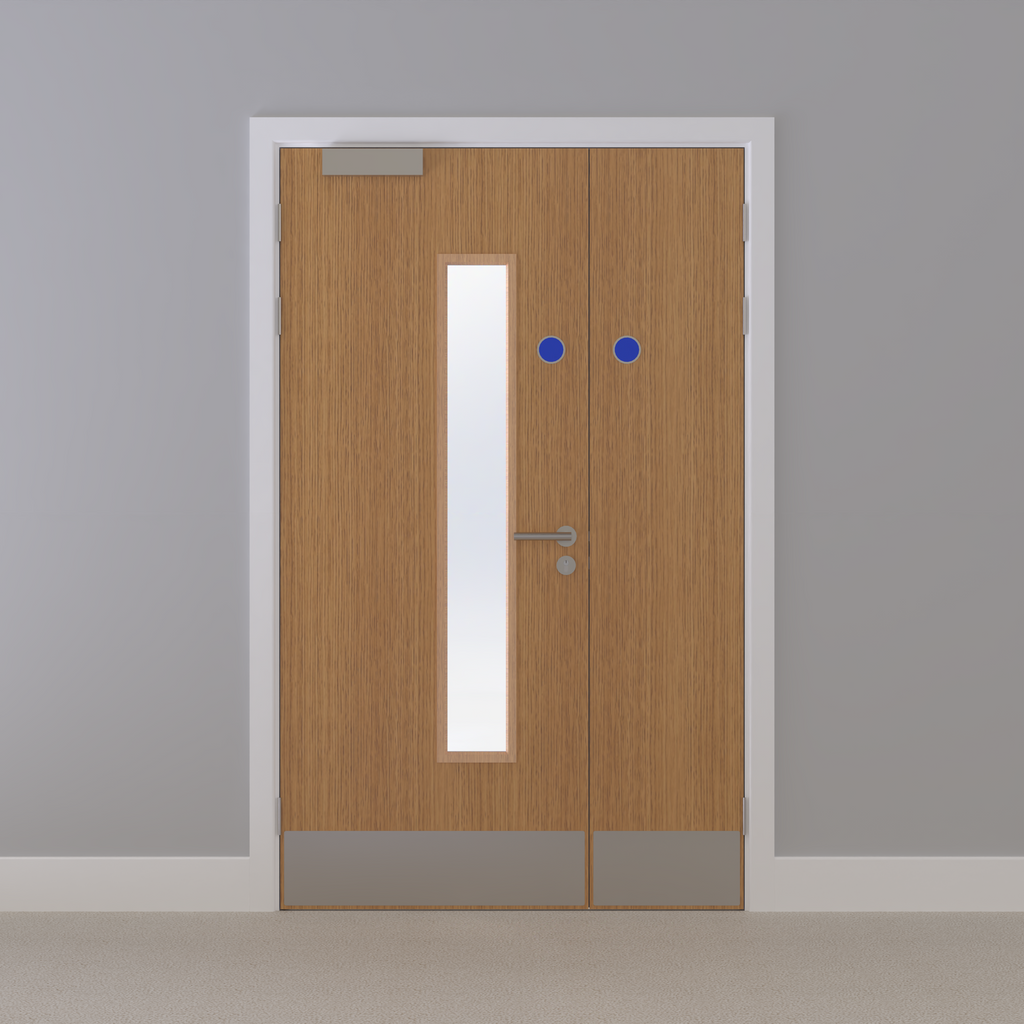Oak, European [Crown] Glazed FD30s Doorset (Latched)