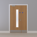 Oak, European [Crown] Glazed FD30s Doorset (Latched)
