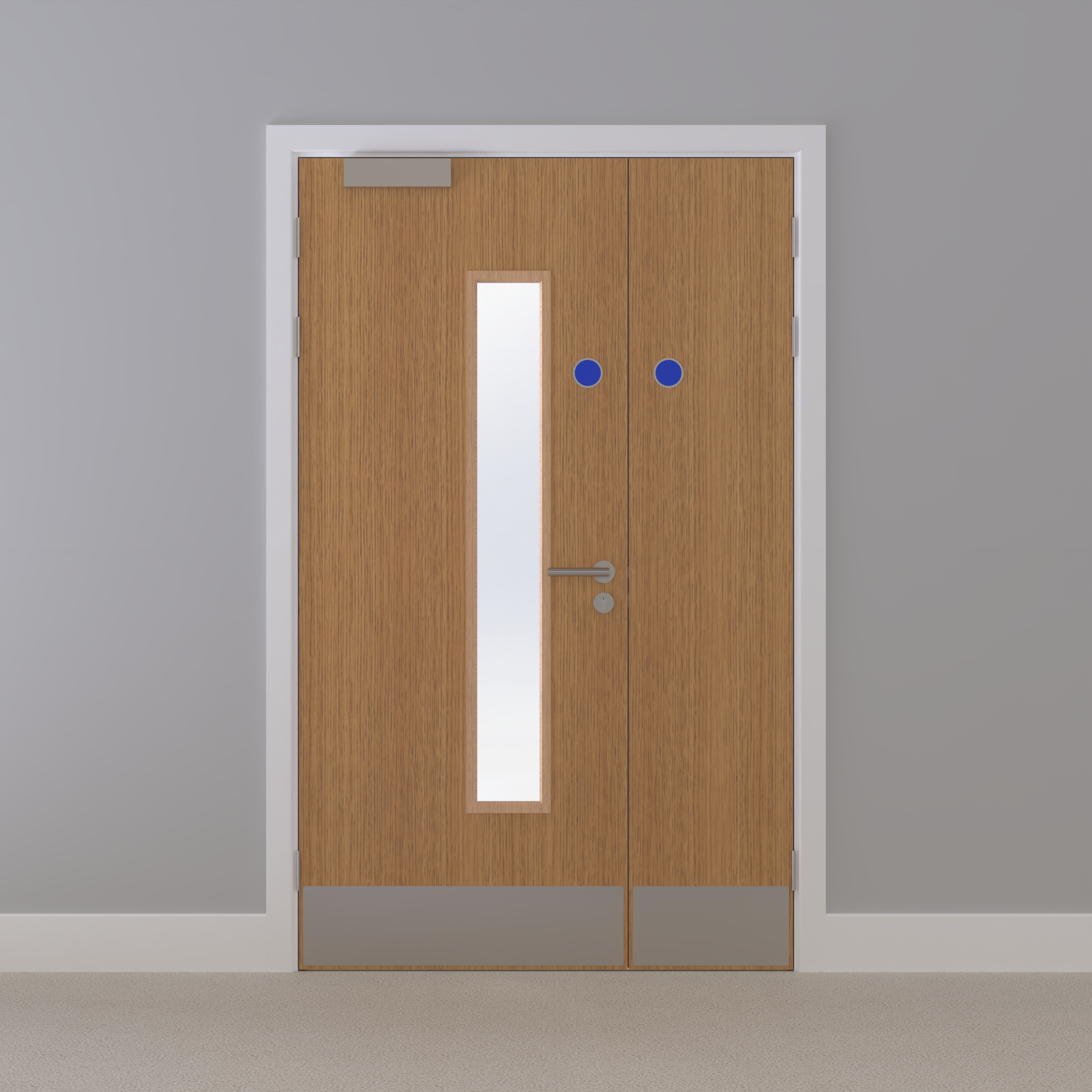 Oak, European [Crown] Glazed FD30s Doorset (Latched)