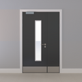 Grey 032 [Satin] Glazed NFR Doorset (Latched)