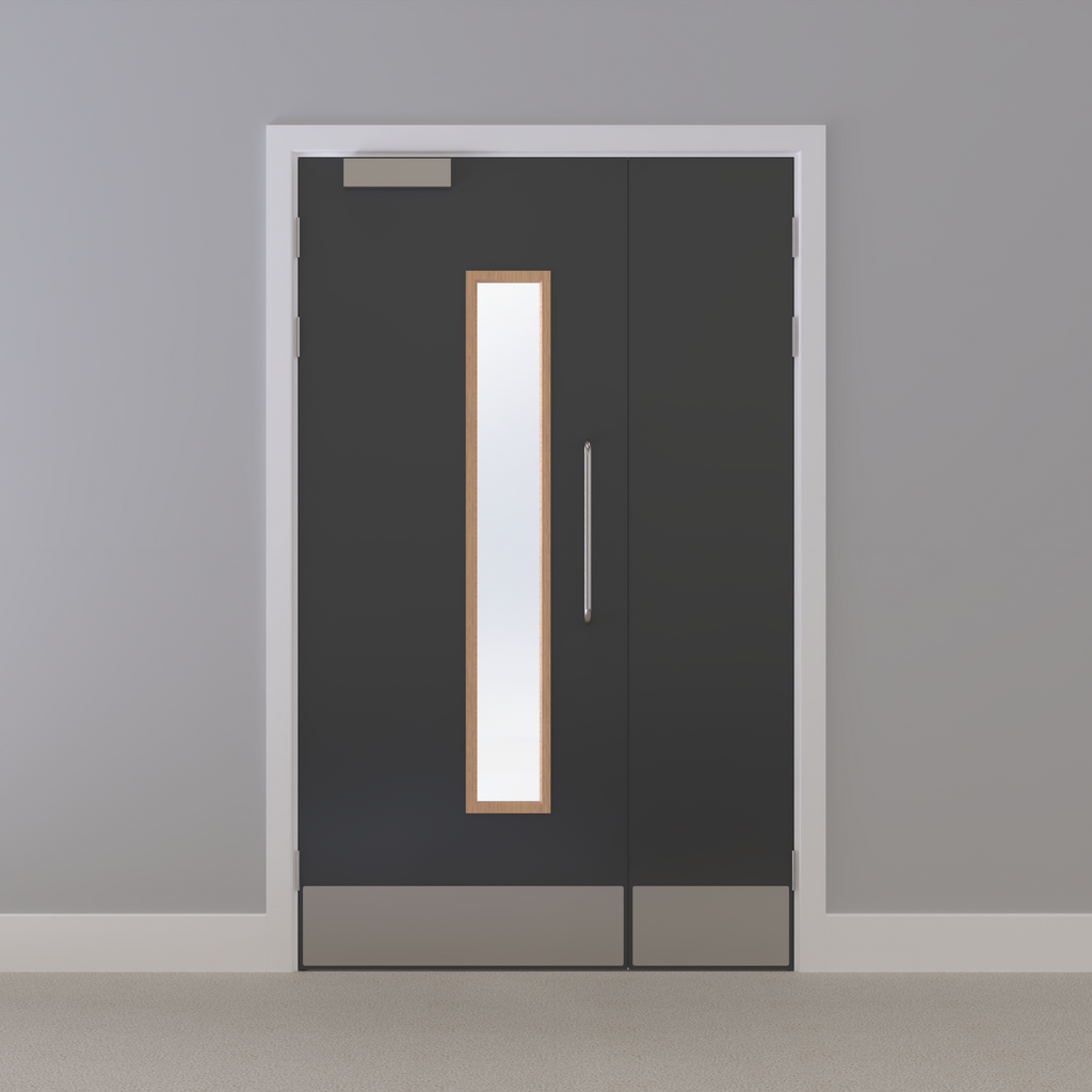Grey 032 [Satin] Glazed NFR Doorset (Unlatched)