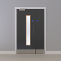 Grey 032 [Satin] Glazed FD30s Doorset (Unlatched)