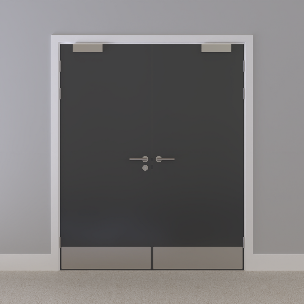 Grey 032 [Satin] Flush NFR Doorset (Latched)