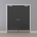 Grey 032 [Satin] Flush NFR Doorset (Latched)