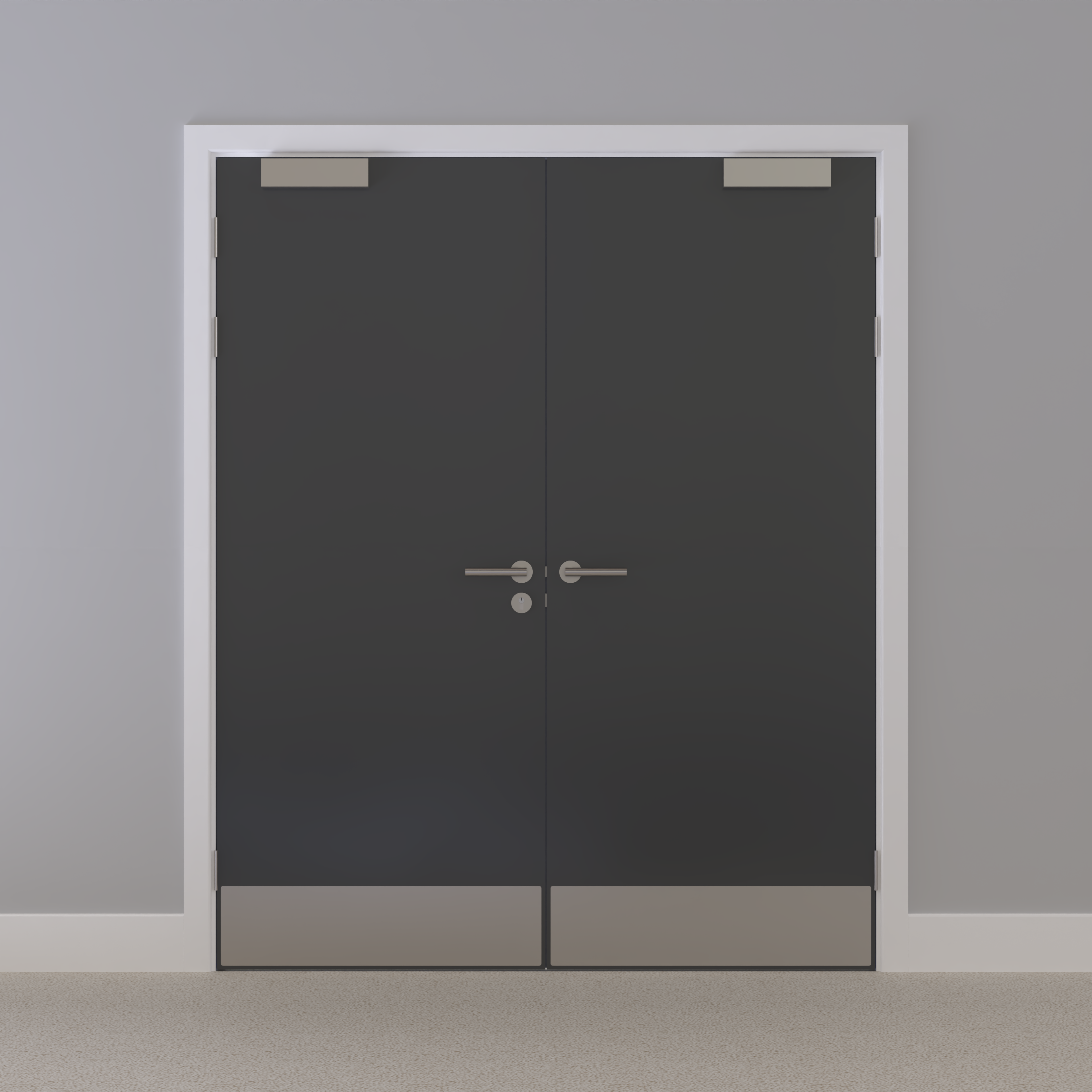 Grey 032 [Satin] Flush NFR Doorset (Latched)