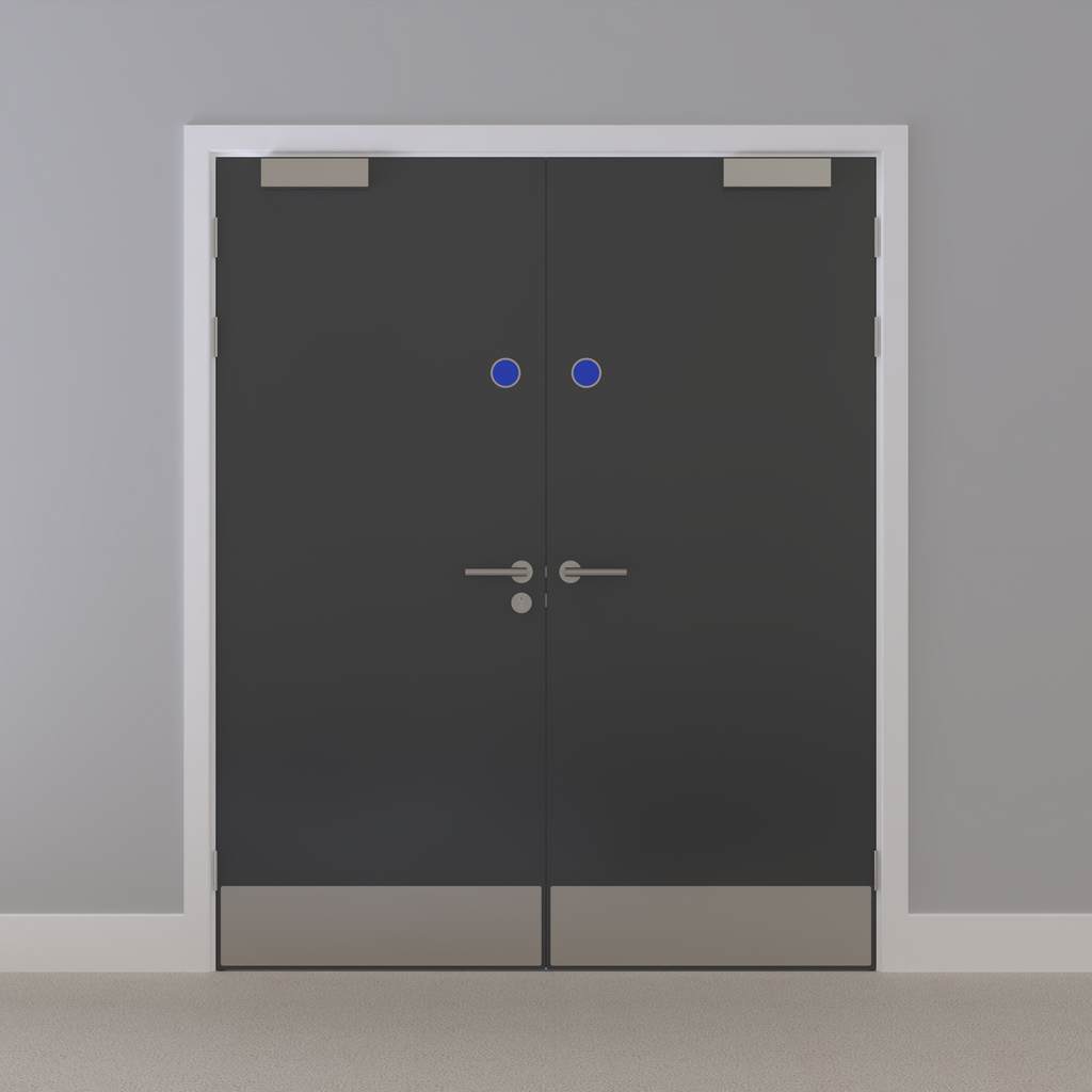 Grey 032 [Satin] Flush FD30s Doorset (Latched)