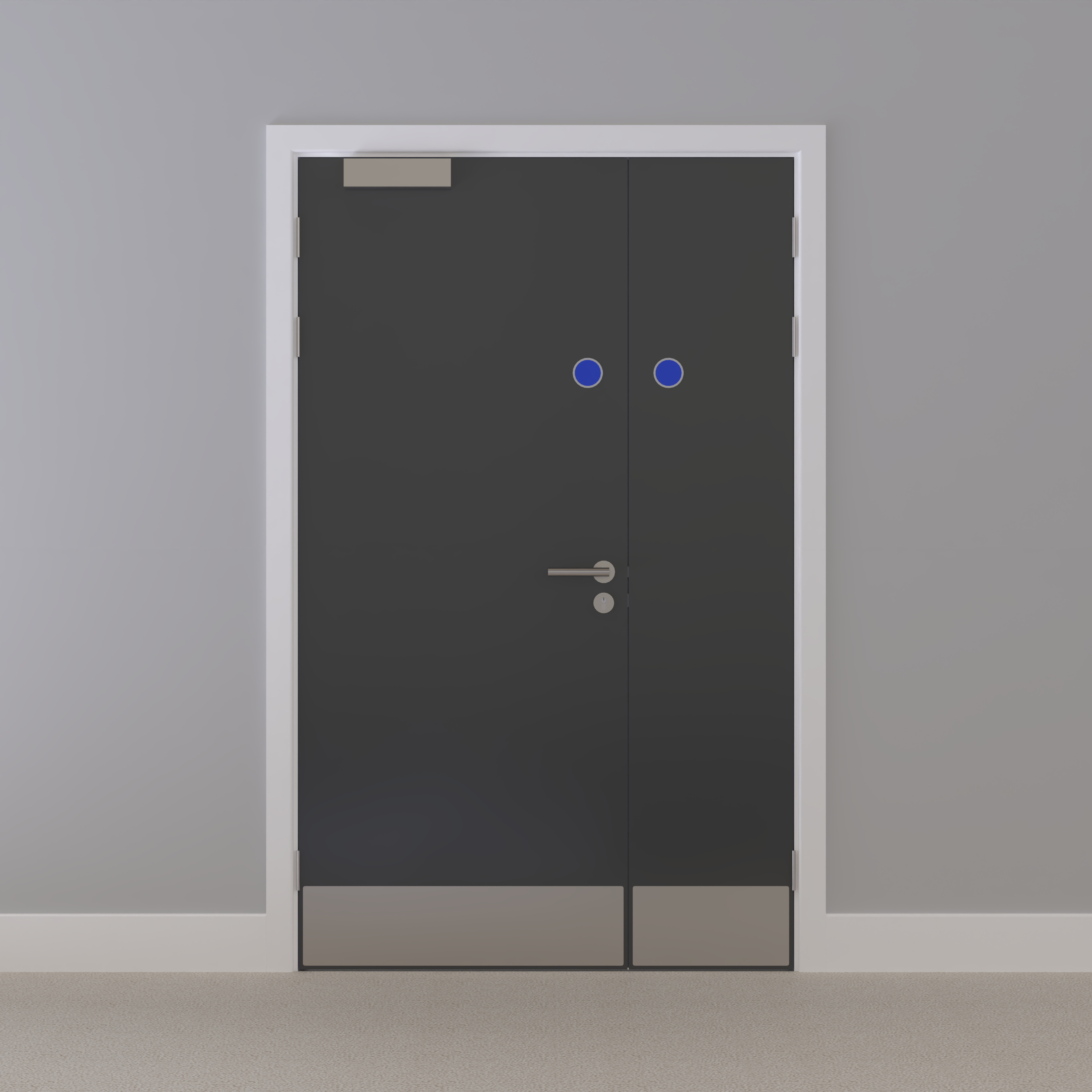 Grey 032 [Satin] Flush FD60s Doorset (Latched)