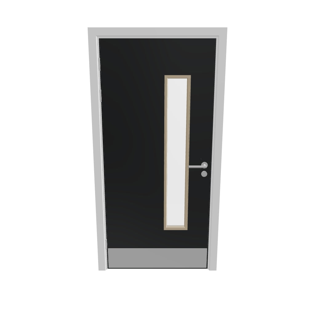 Grey 032 [Satin] Glazed NFR Doorset (Latched)