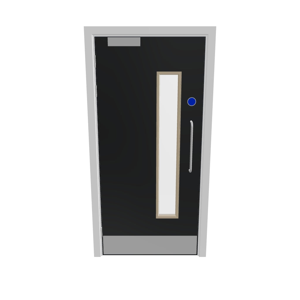 Grey 032 [Satin] Glazed FD30s Doorset (Unlatched)