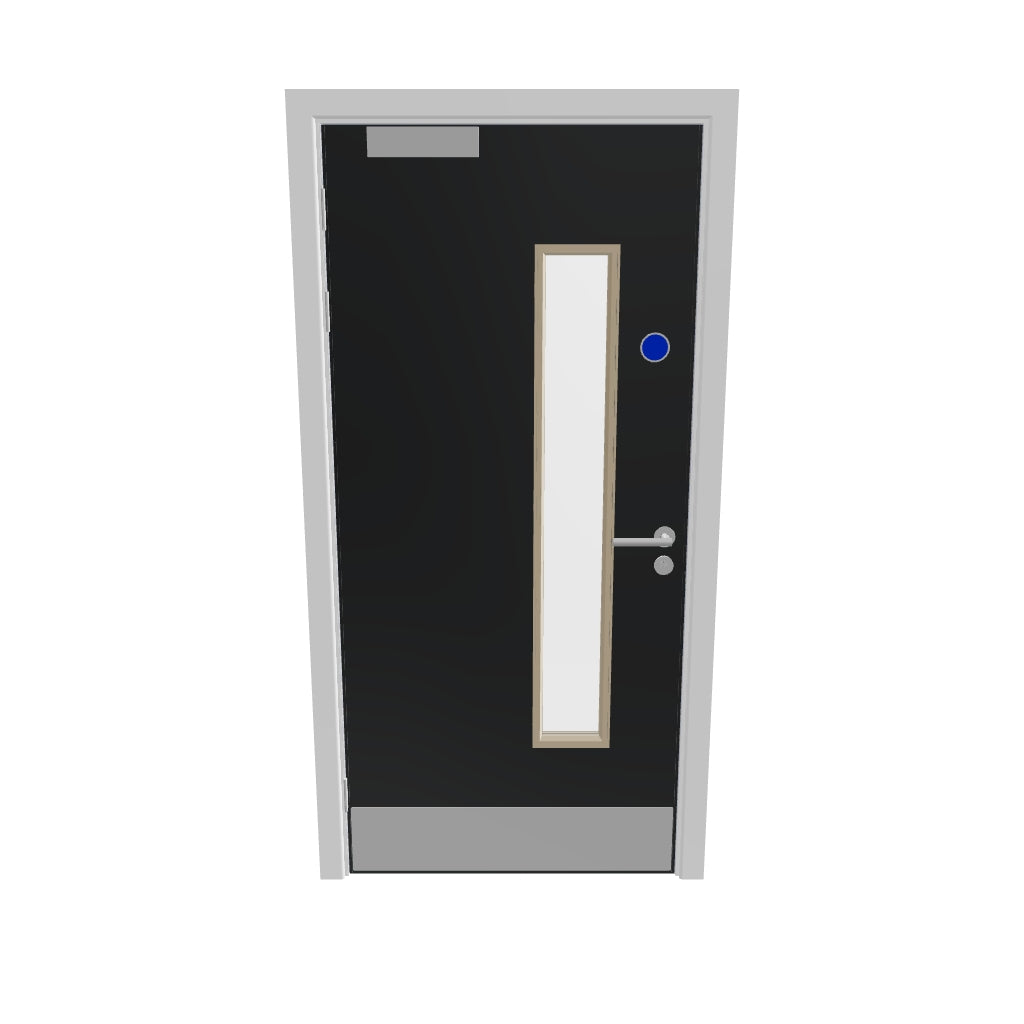 Grey 032 [Satin] Glazed FD60s Doorset (Latched)