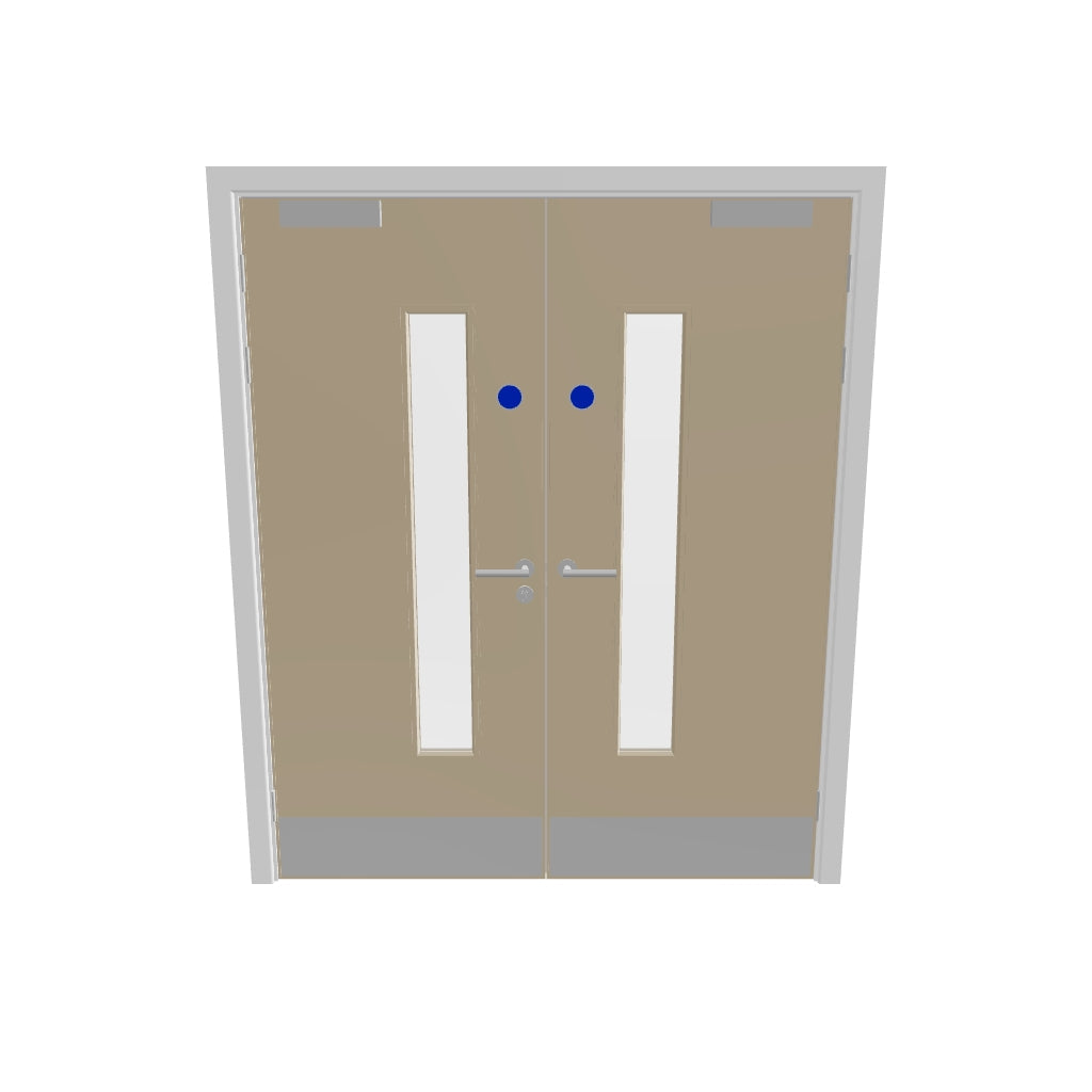 Oak, European [Crown] Glazed FD30s Doorset (Latched)