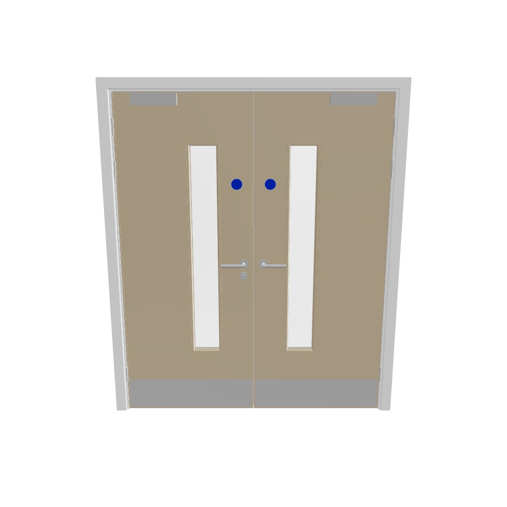 Oak, European [Crown] Glazed FD60s Doorset (Latched)