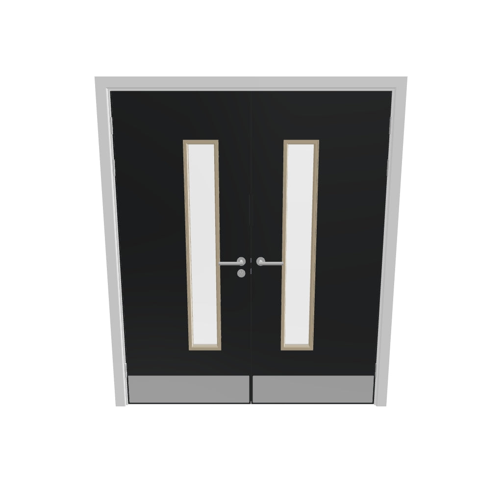 Grey 032 [Satin] Glazed NFR Doorset (Latched)