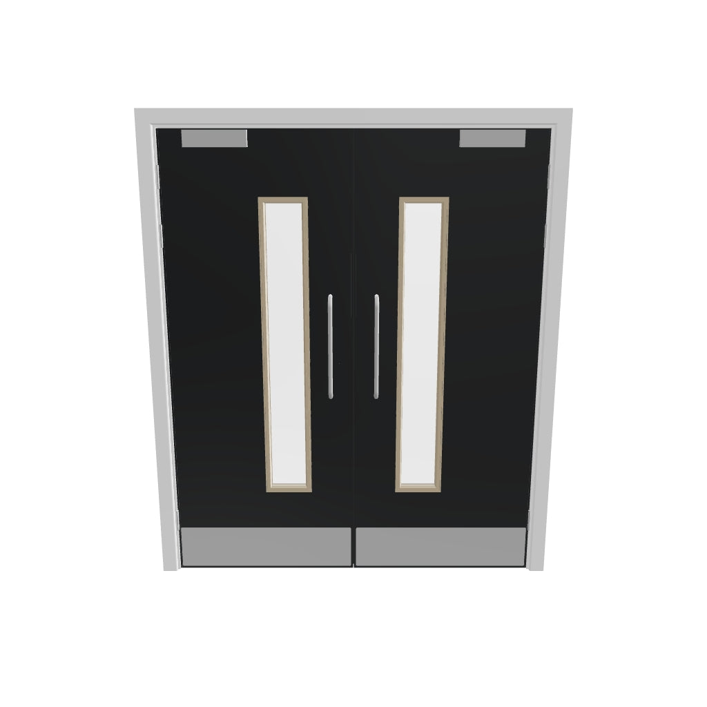 Grey 032 [Satin] Glazed NFR Doorset (Unlatched)