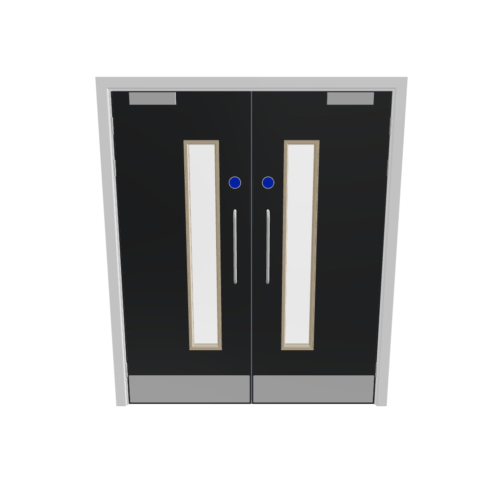 Grey 032 [Satin] Glazed FD60s Doorset (Unlatched)