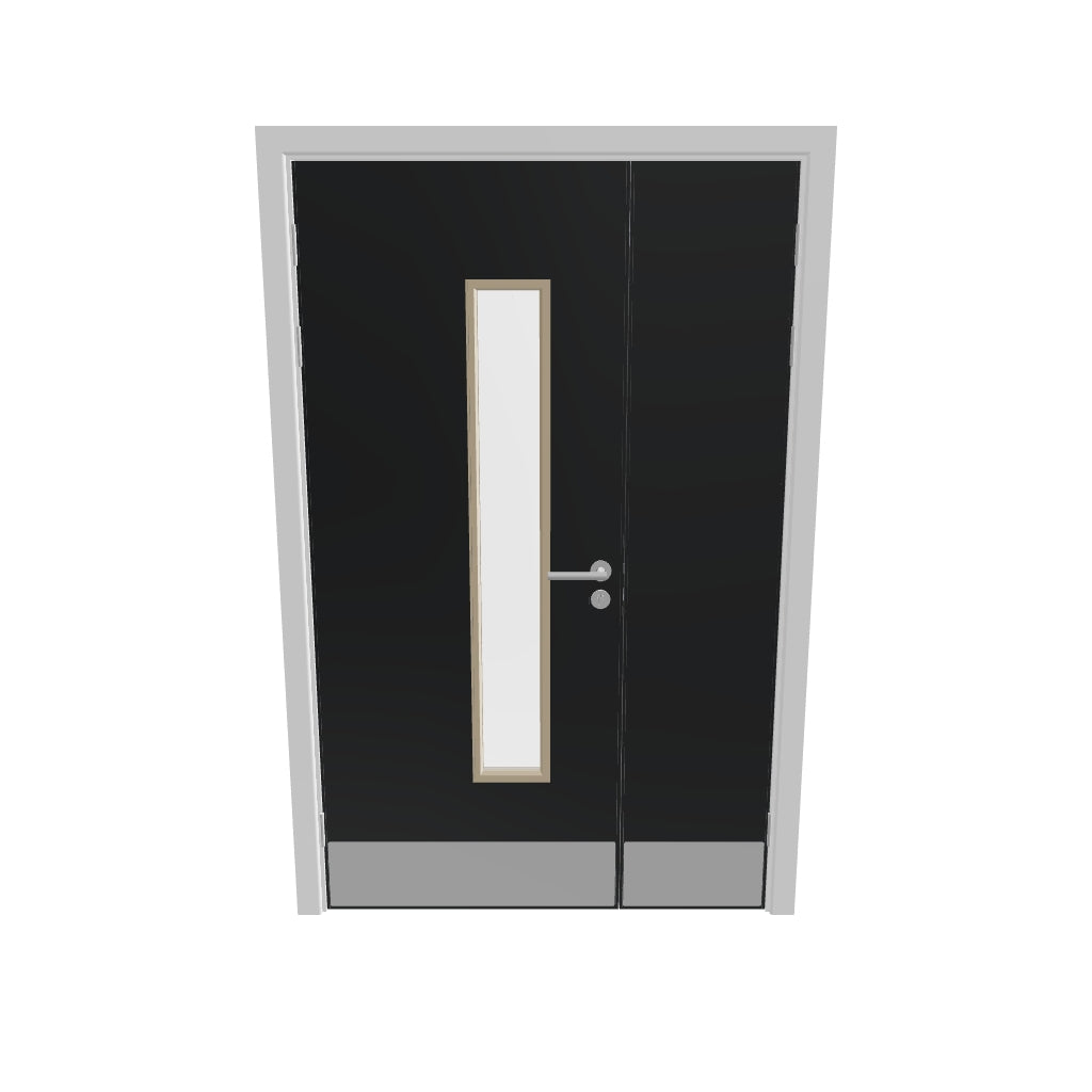 Grey 032 [Satin] Glazed NFR Doorset (Latched)