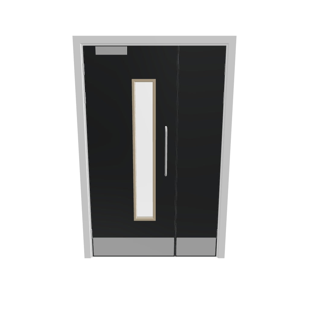 Grey 032 [Satin] Glazed NFR Doorset (Unlatched)