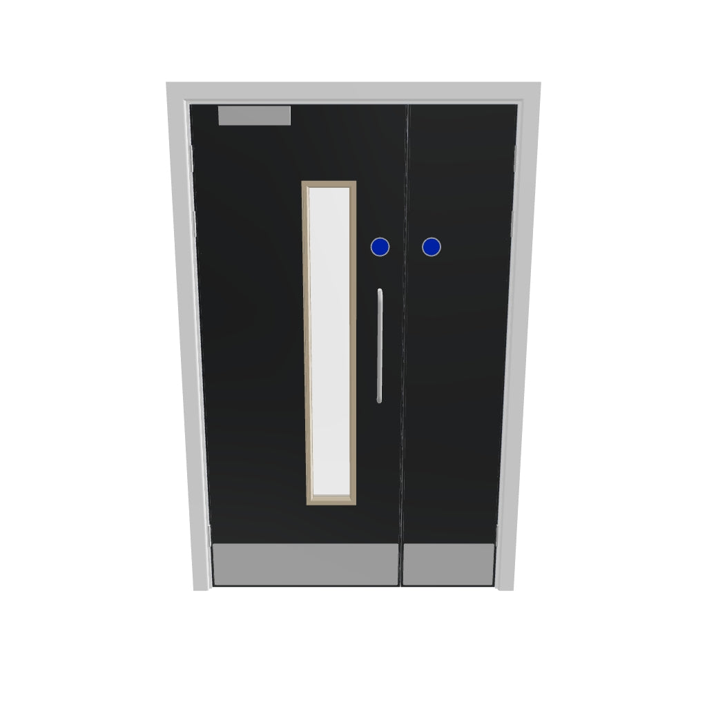 Grey 032 [Satin] Glazed FD60s Doorset (Unlatched)