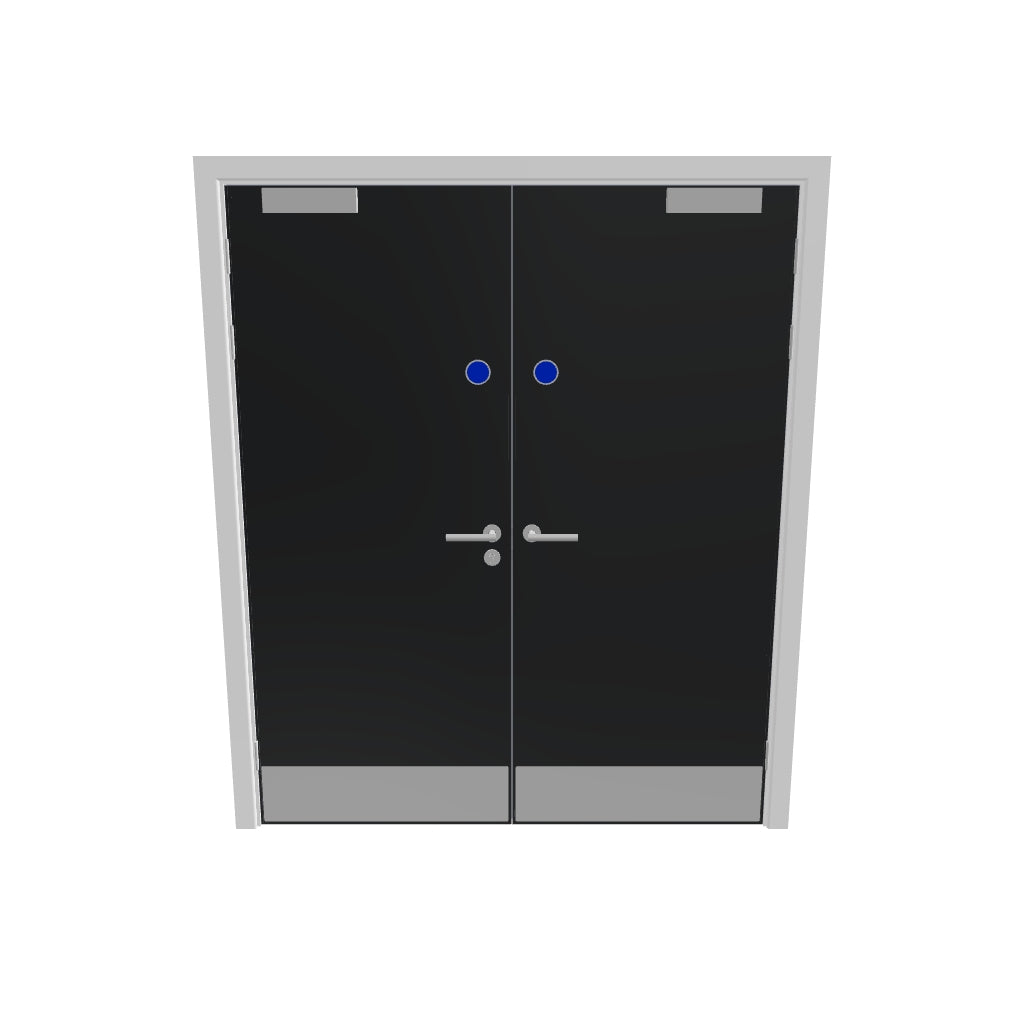 Grey 032 [Satin] Flush FD30s Doorset (Latched)