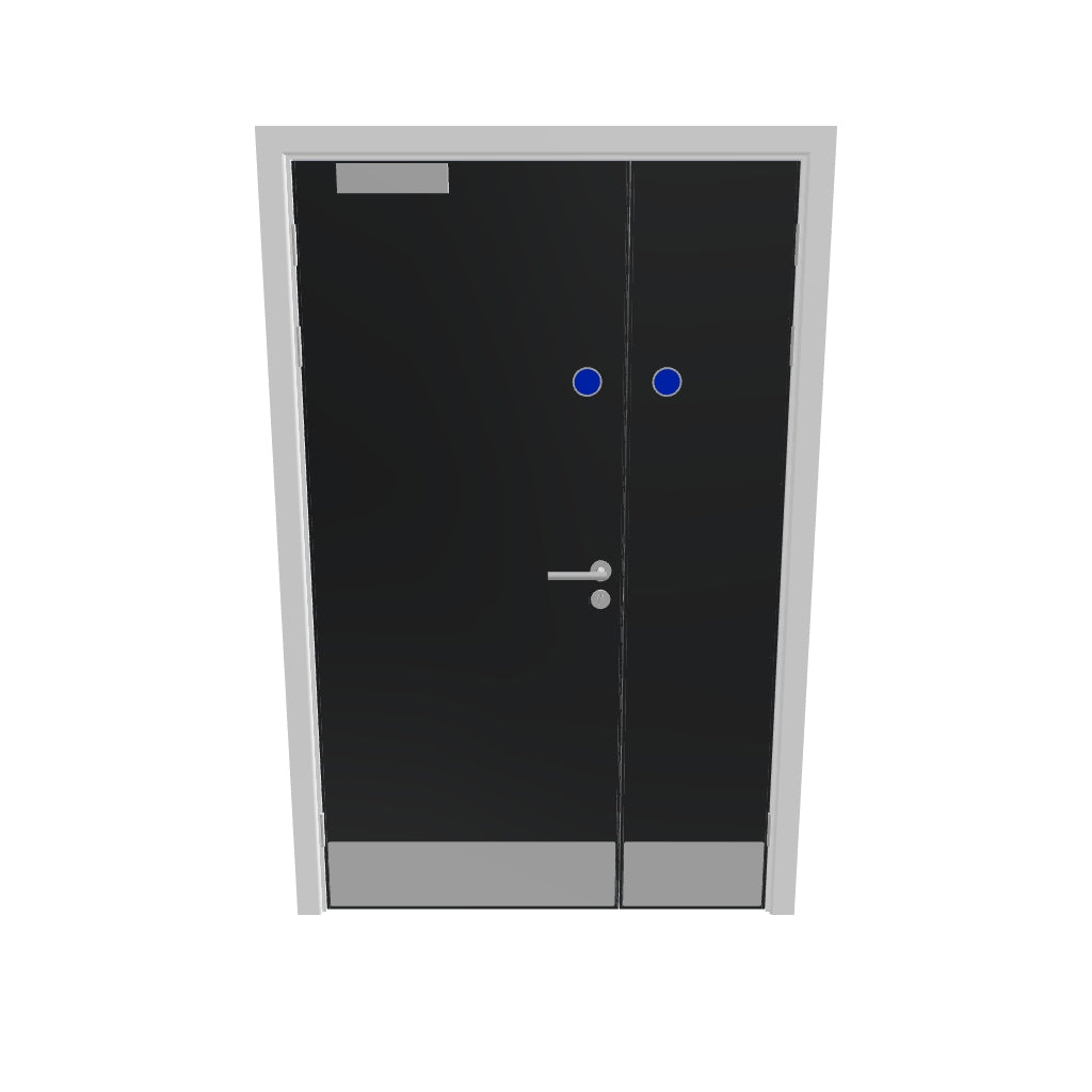 Grey 032 [Satin] Flush FD30s Doorset (Latched)